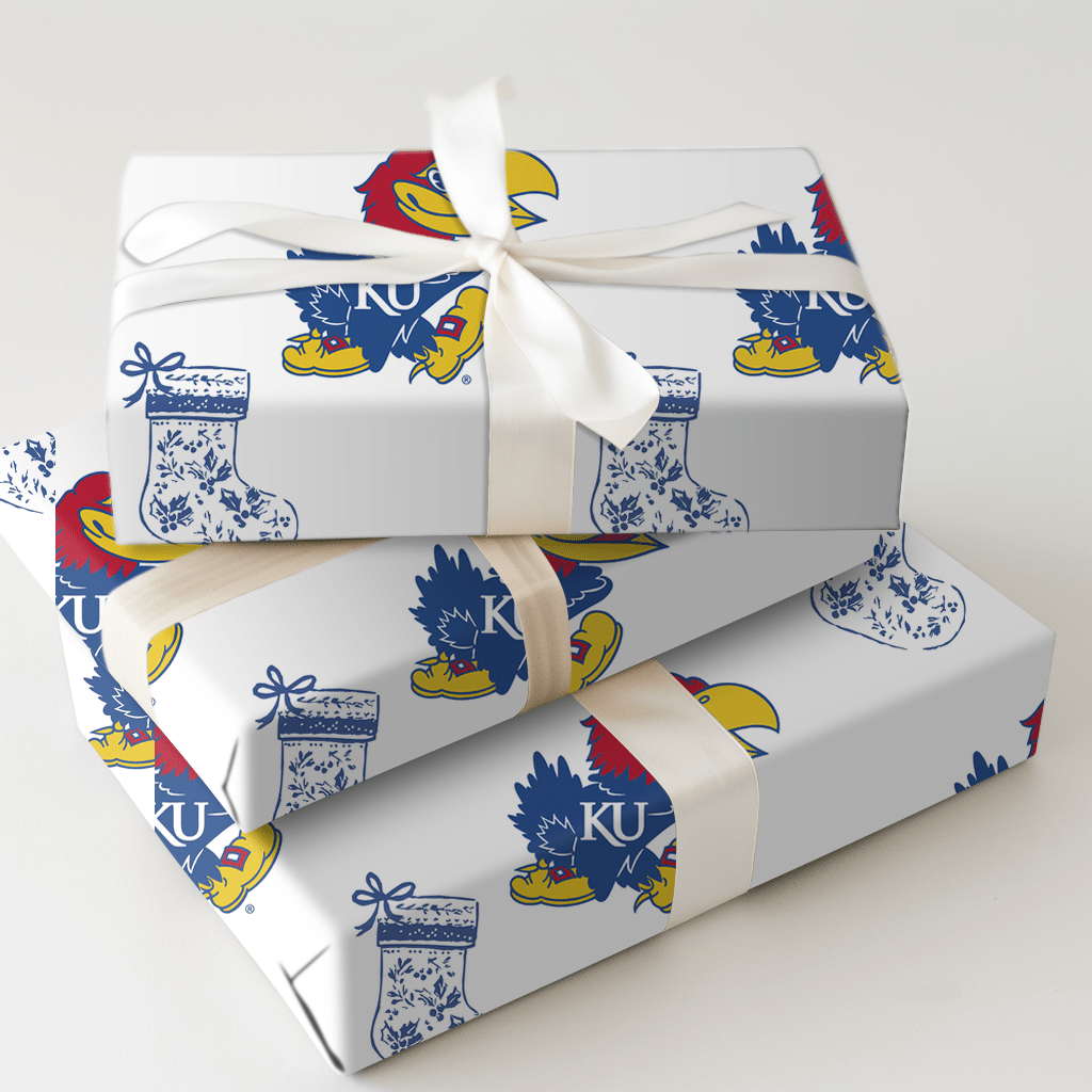 Kansas University Stocking - Wrapping Paper - Aspen & Arlo