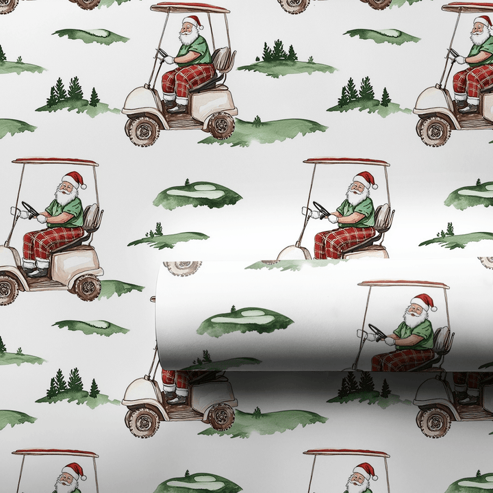 Santa's Tee Time - Wrapping Paper - Aspen & Arlo