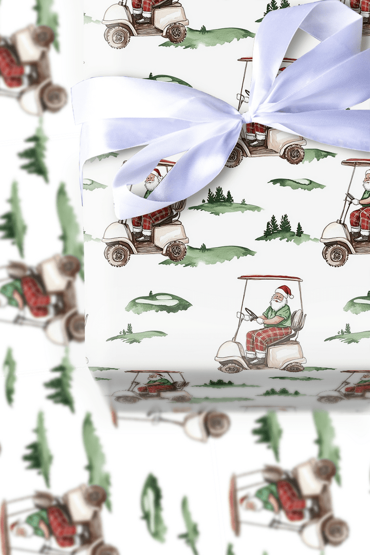 Santa's Tee Time - Wrapping Paper - Aspen & Arlo