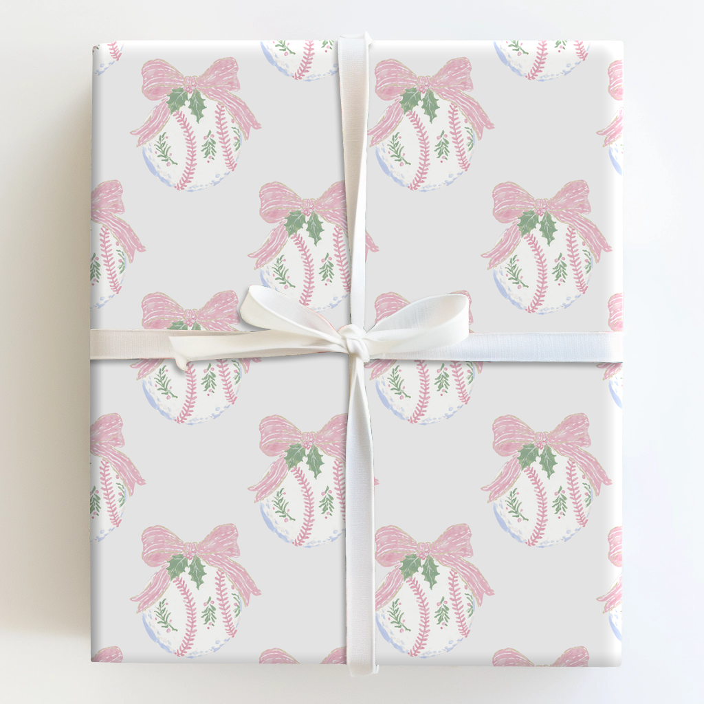 Pink Baseball Bow