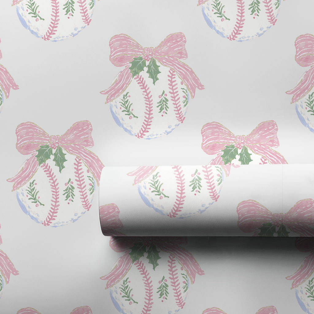 Pink Baseball Bow