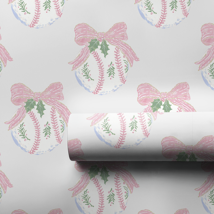 Pink Baseball Bow