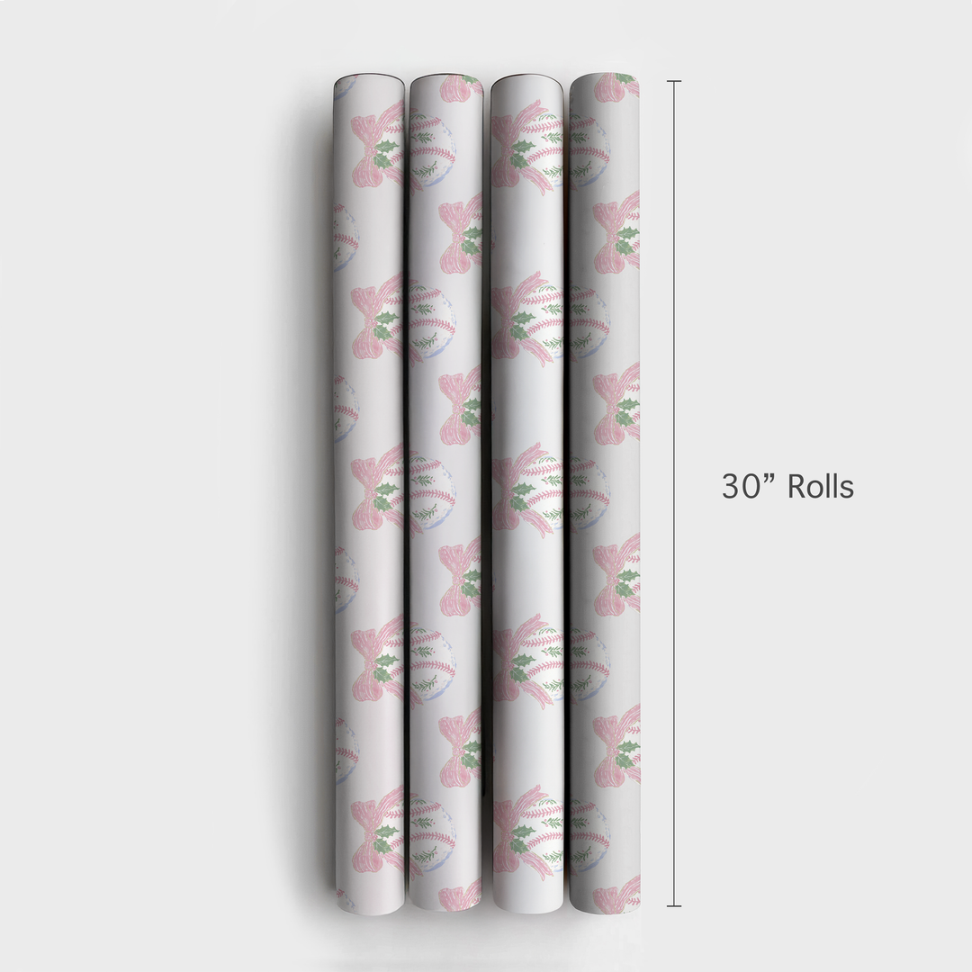 Pink Baseball Bow