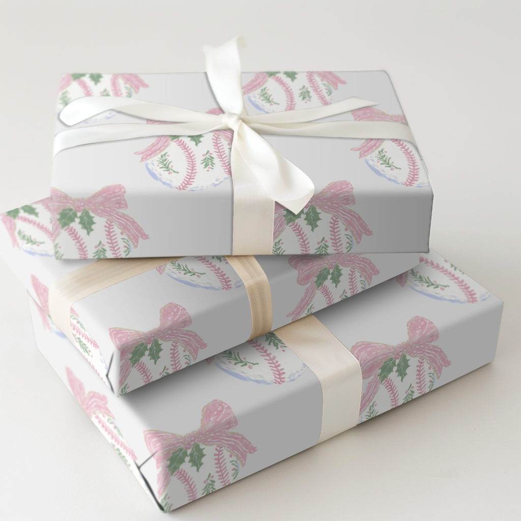 Pink Baseball Bow