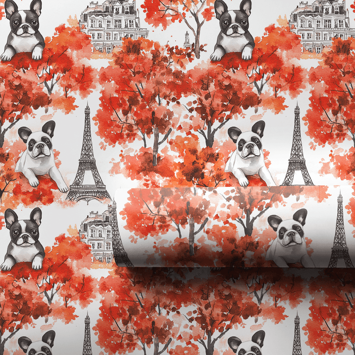 Paris with the Frenchies - Wrapping Paper - Aspen & Arlo