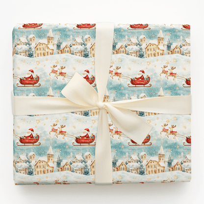 Vintage Santa Sleigh - Wrapping Paper - Aspen & Arlo