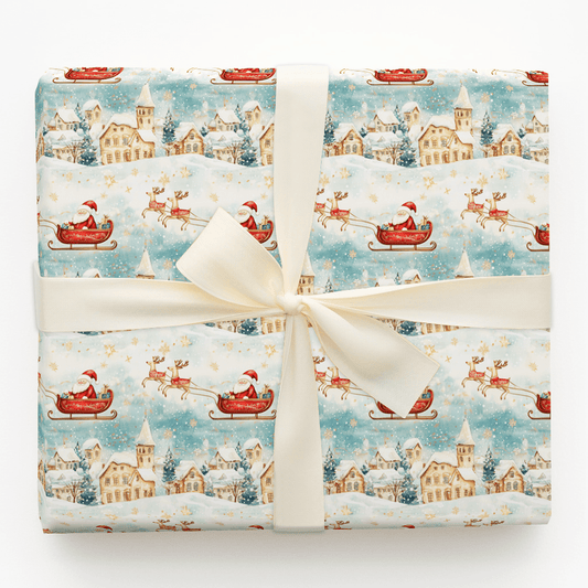 Vintage Santa Sleigh - Wrapping Paper - Aspen & Arlo