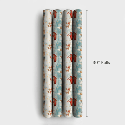 Vintage Santa Sleigh - Wrapping Paper - Aspen & Arlo