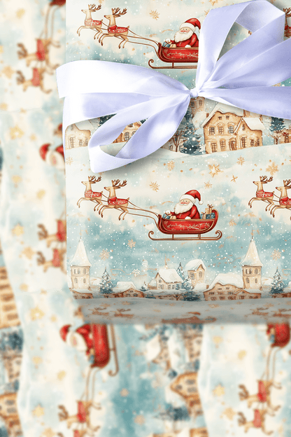 Vintage Santa Sleigh - Wrapping Paper - Aspen & Arlo