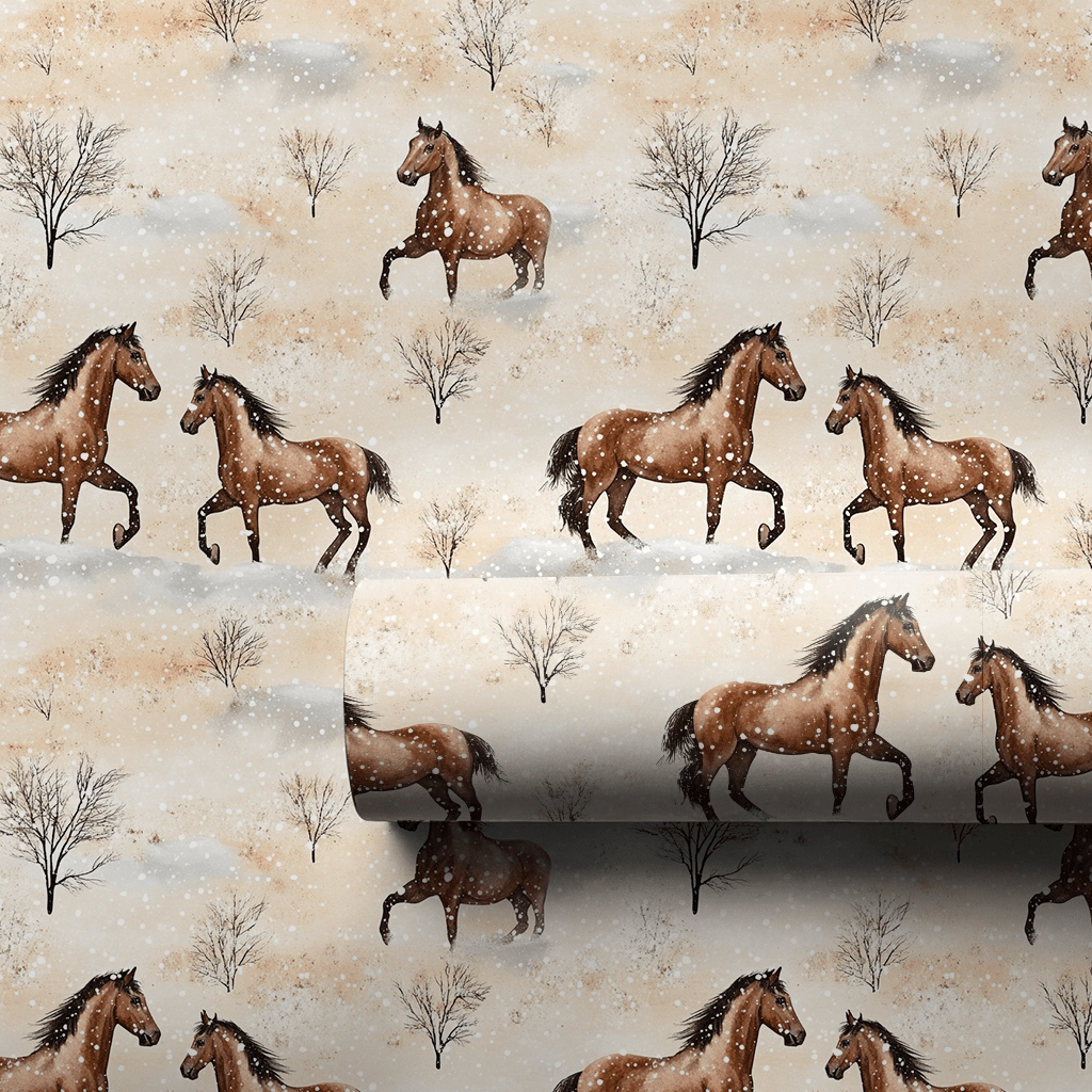Snow Day for Arabian Horse - Wrapping Paper - Aspen & Arlo