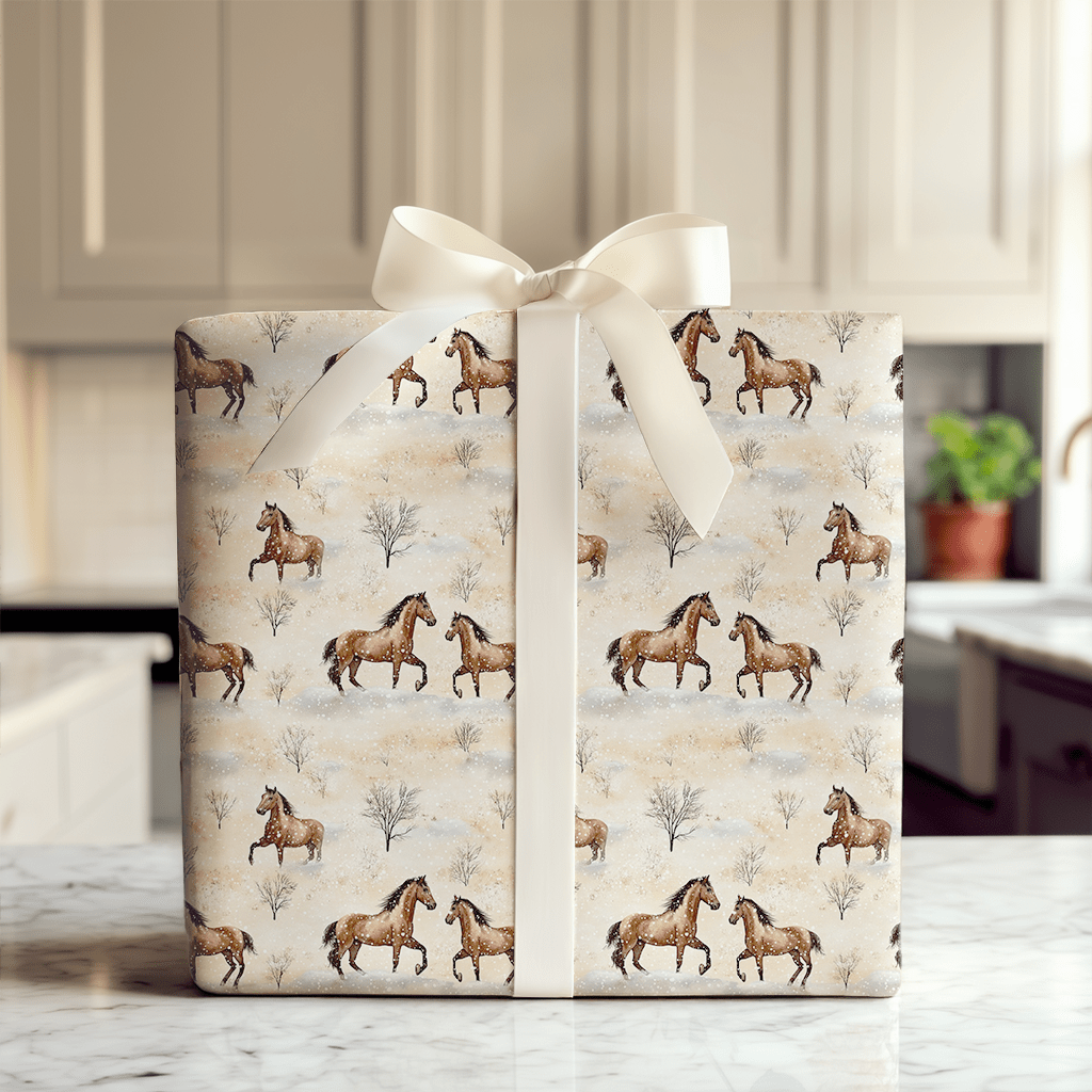 Snow Day for Arabian Horse - Wrapping Paper - Aspen & Arlo