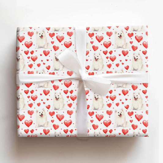 Samoyed Valentine - Wrapping Paper - Aspen & Arlo