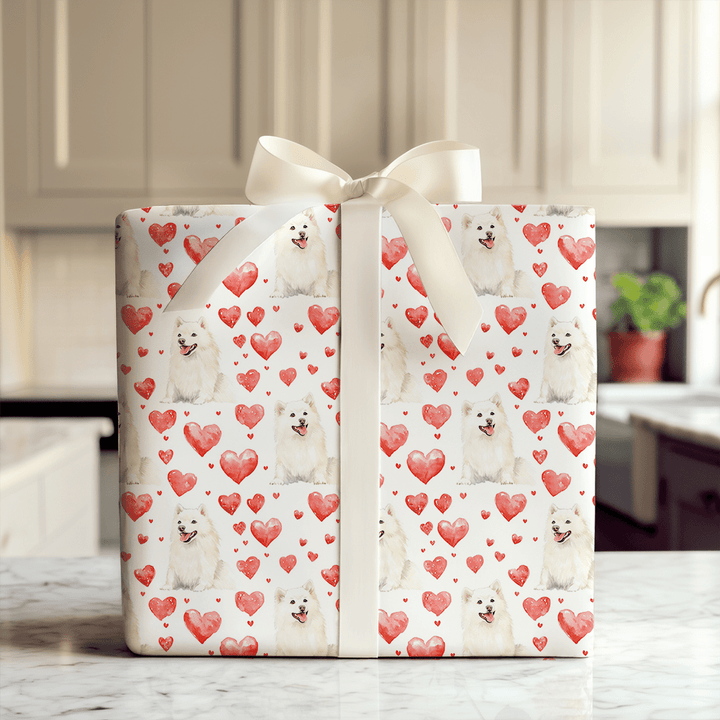 Samoyed Valentine - Wrapping Paper - Aspen & Arlo