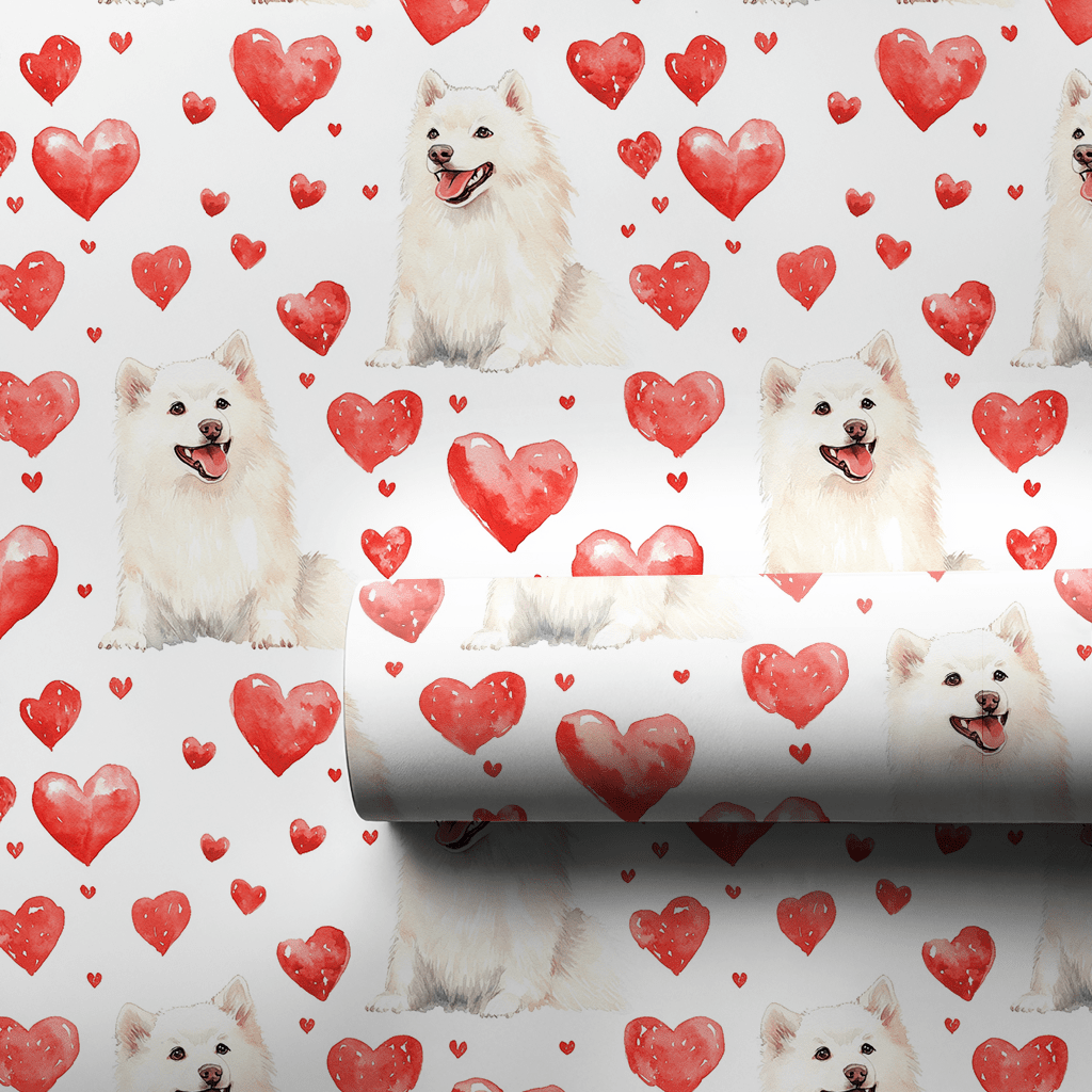 Samoyed Valentine - Wrapping Paper - Aspen & Arlo
