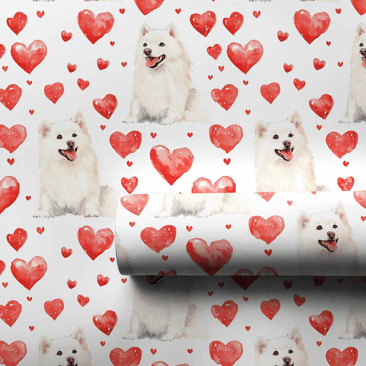 Samoyed Valentine - Wrapping Paper - Aspen & Arlo