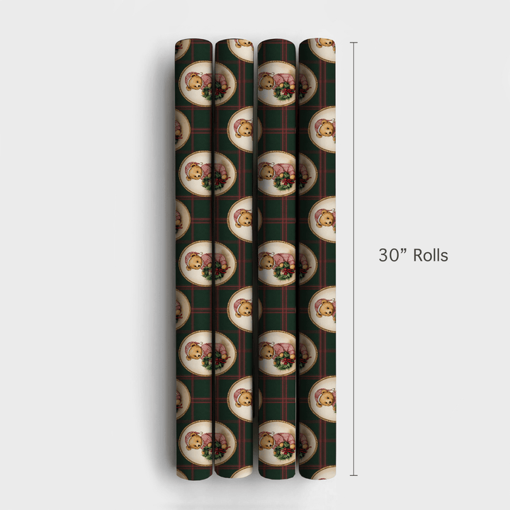 Sleepy Bear Tartan - Wrapping Paper - Aspen & Arlo
