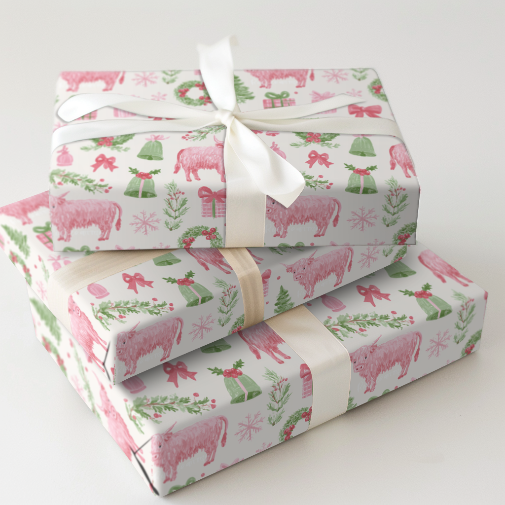 Pink & Green Highland Cow