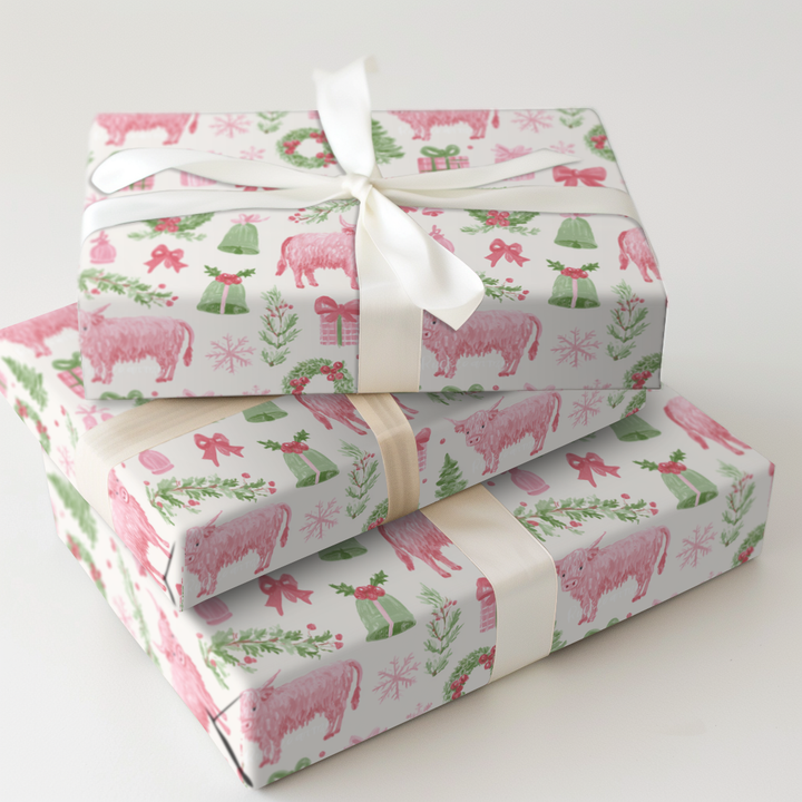 Pink & Green Highland Cow