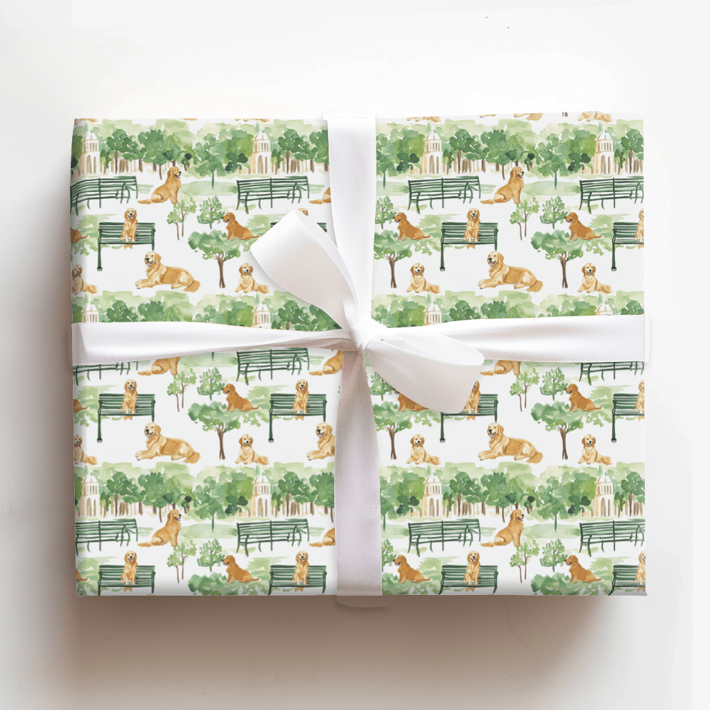 Stroll with the Goldens - Wrapping Paper - Aspen & Arlo