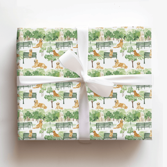 Stroll with the Goldens - Wrapping Paper - Aspen & Arlo