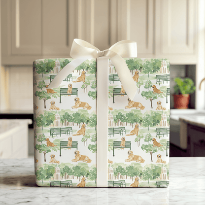 Stroll with the Goldens - Wrapping Paper - Aspen & Arlo