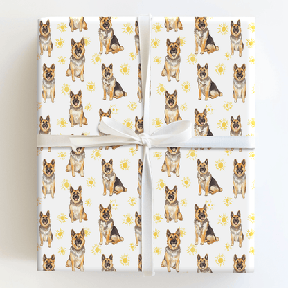 Sunny Day with the German Shepherds - Wrapping Paper - Aspen & Arlo