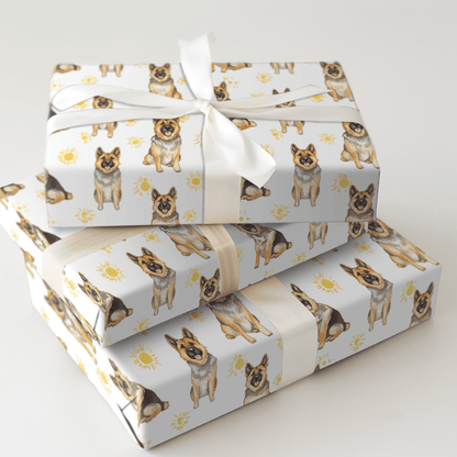 Sunny Day with the German Shepherds - Wrapping Paper - Aspen & Arlo