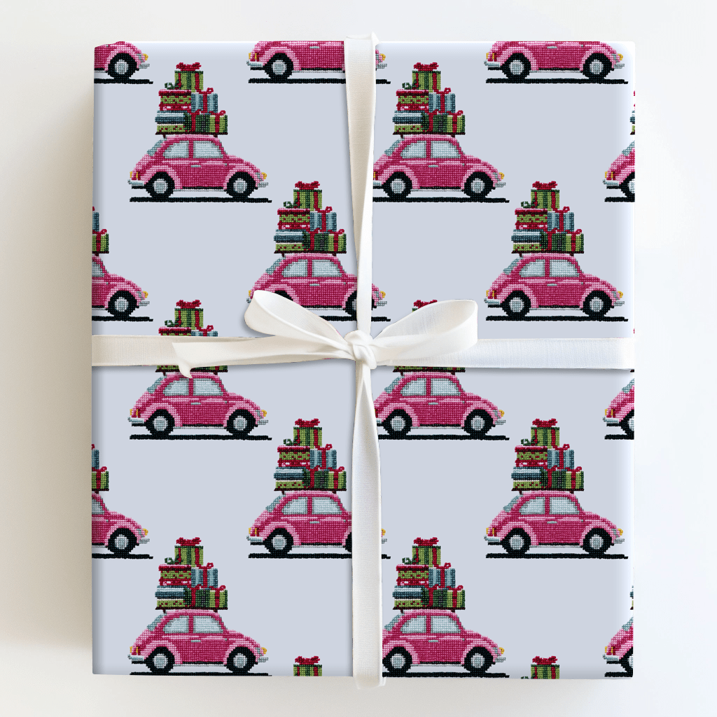 Needlepoint Pink Presents - Wrapping Paper - Aspen & Arlo
