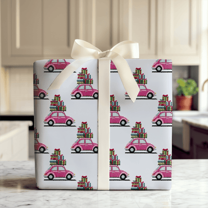Needlepoint Pink Presents - Wrapping Paper - Aspen & Arlo