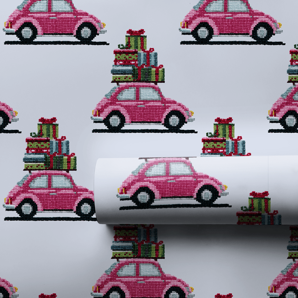 Needlepoint Pink Presents - Wrapping Paper - Aspen & Arlo