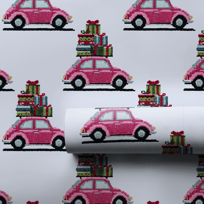 Needlepoint Pink Presents - Wrapping Paper - Aspen & Arlo