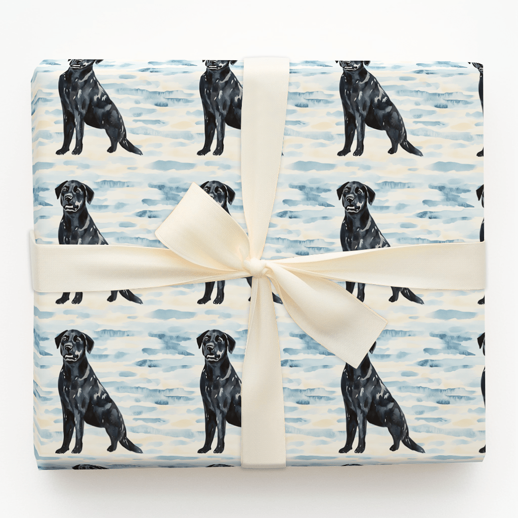 Blue Sky with the Black Lab - Wrapping Paper - Aspen & Arlo