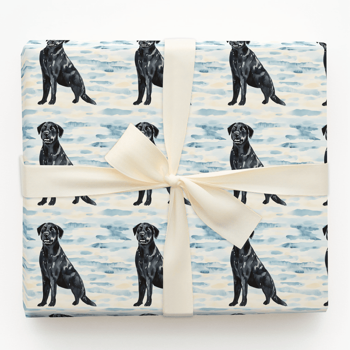 Blue Sky with the Black Lab - Wrapping Paper - Aspen & Arlo