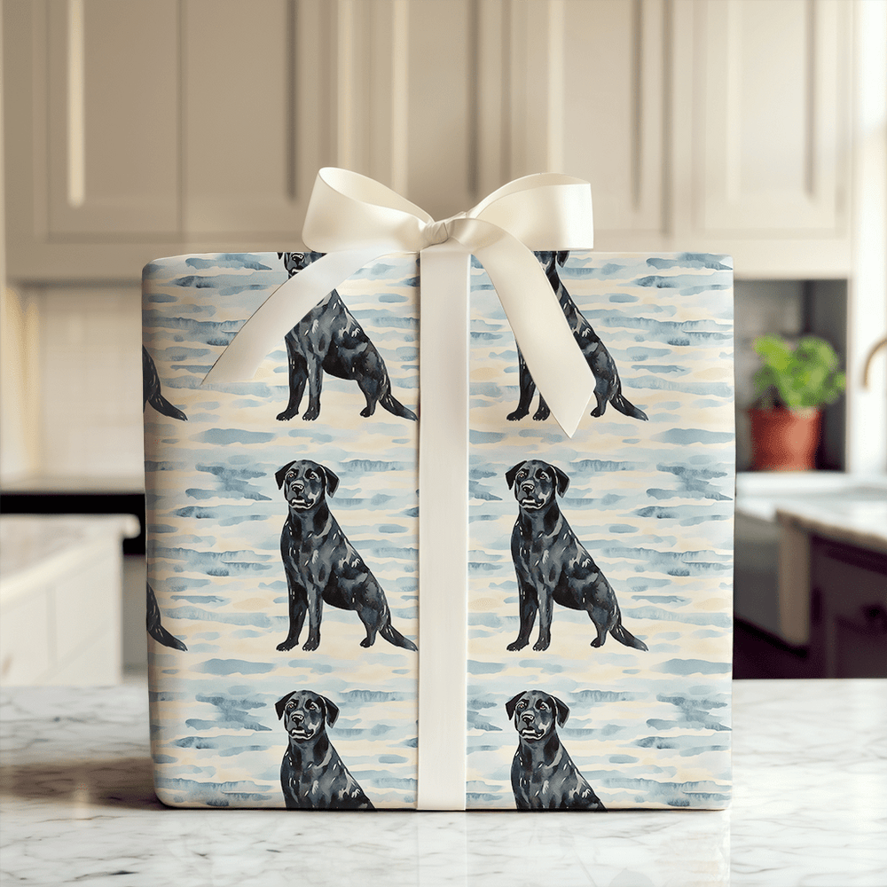 Blue Sky with the Black Lab - Wrapping Paper - Aspen & Arlo
