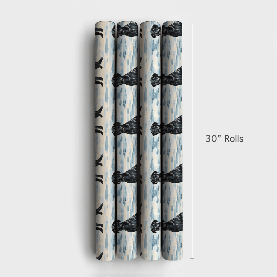 Blue Sky with the Black Lab - Wrapping Paper - Aspen & Arlo