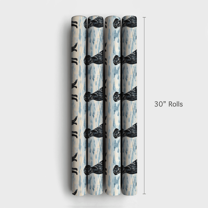 Blue Sky with the Black Lab - Wrapping Paper - Aspen & Arlo