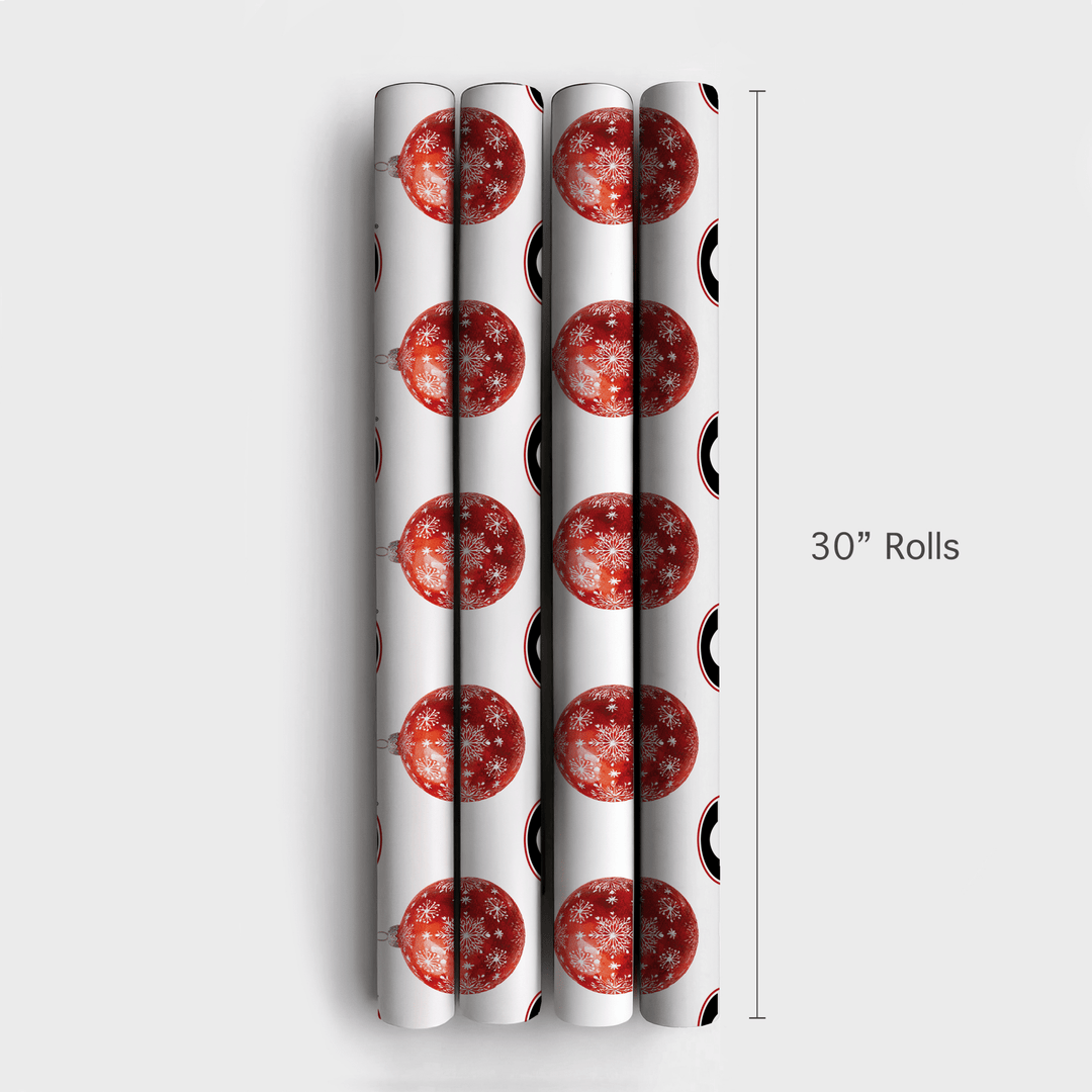 Red & Black Bauble - Wrapping Paper - Aspen & Arlo