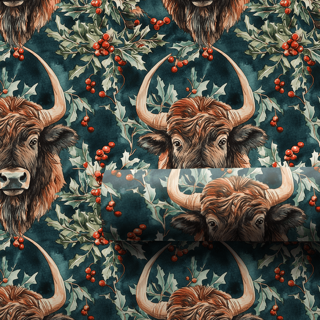 Holly on the Range - Wrapping Paper - Aspen & Arlo