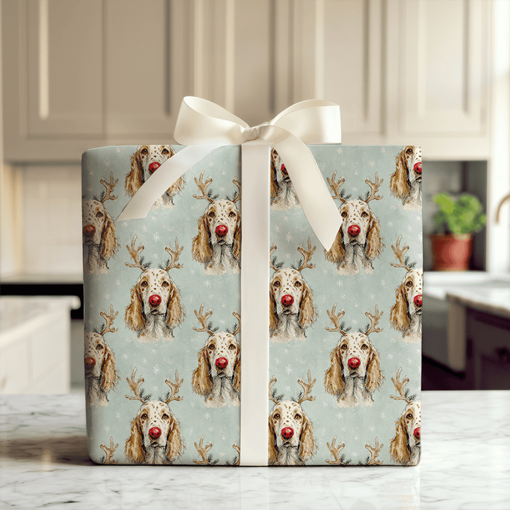 Rudolph the English Setter - Wrapping Paper - Aspen & Arlo