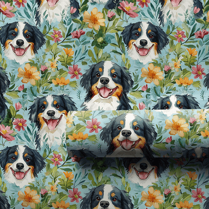 Garden with the Bernese Mountain Dog - Wrapping Paper - Aspen & Arlo