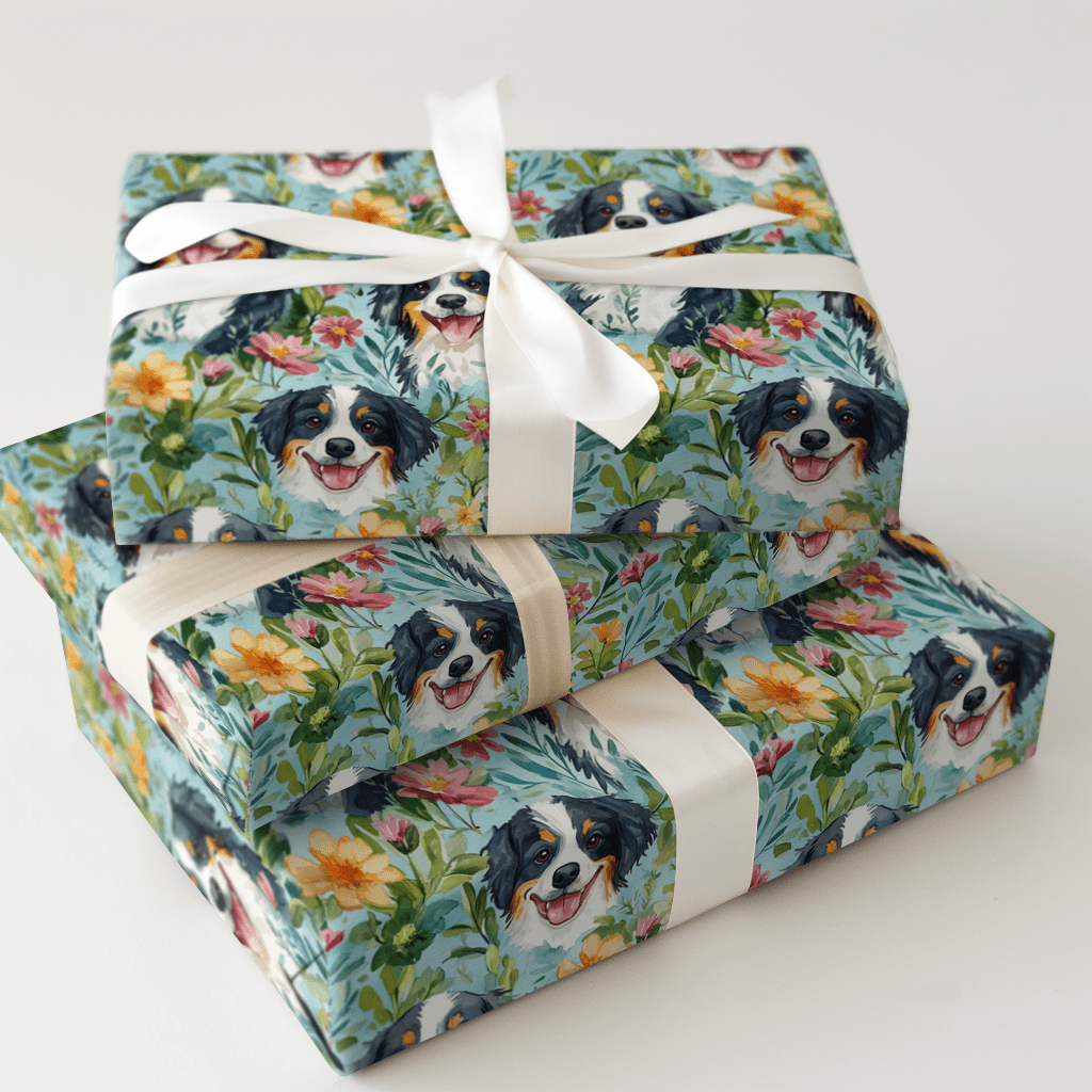 Garden with the Bernese Mountain Dog - Wrapping Paper - Aspen & Arlo