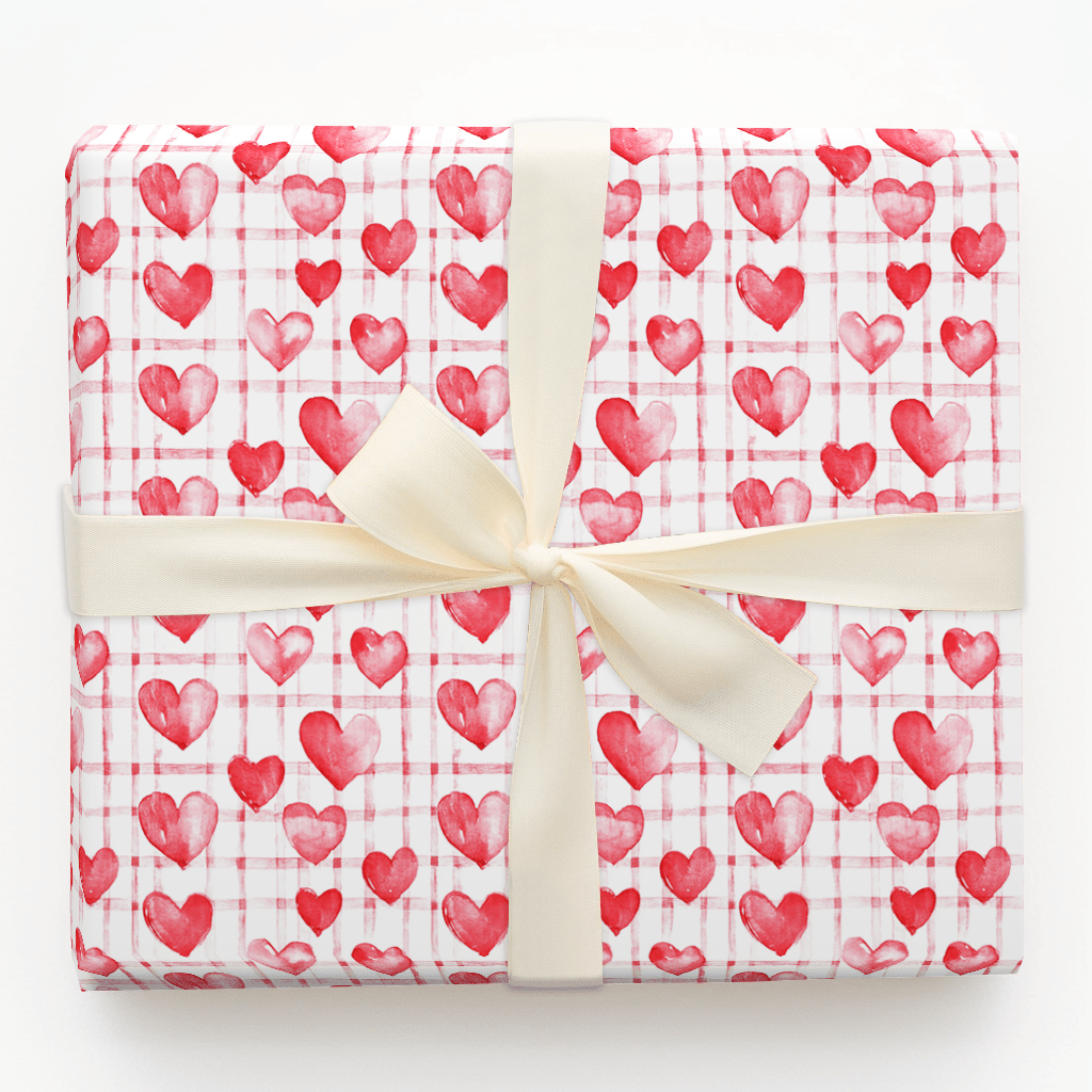 Heartfelt Gingham - Wrapping Paper - Aspen & Arlo