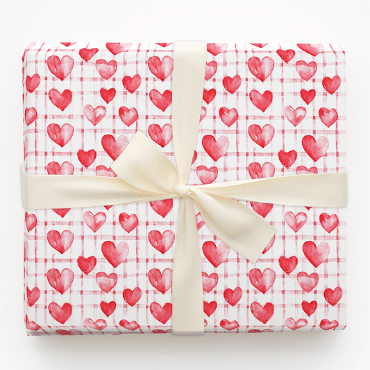 Heartfelt Gingham - Wrapping Paper - Aspen & Arlo
