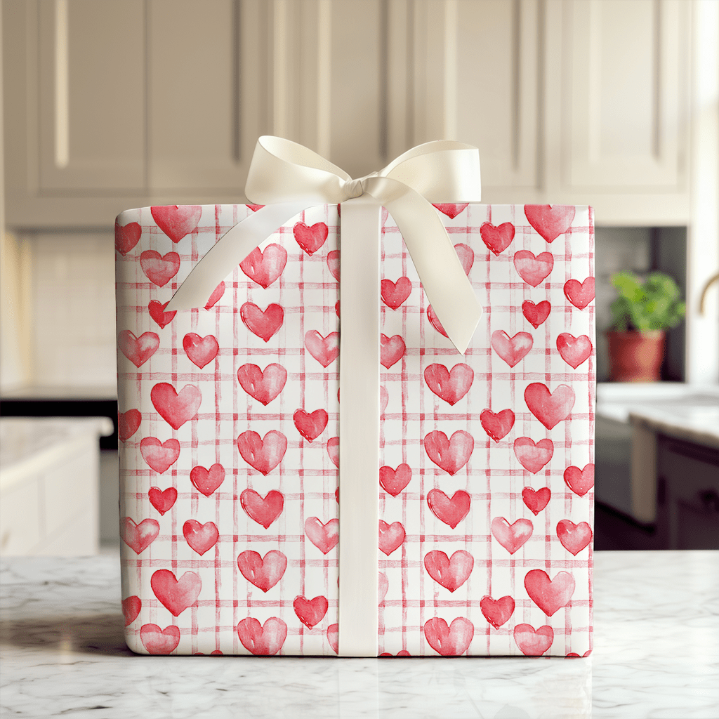 Heartfelt Gingham - Wrapping Paper - Aspen & Arlo