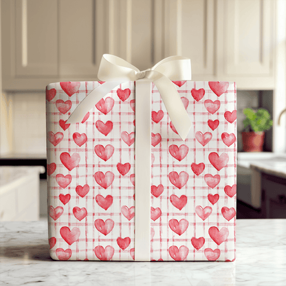 Heartfelt Gingham - Wrapping Paper - Aspen & Arlo