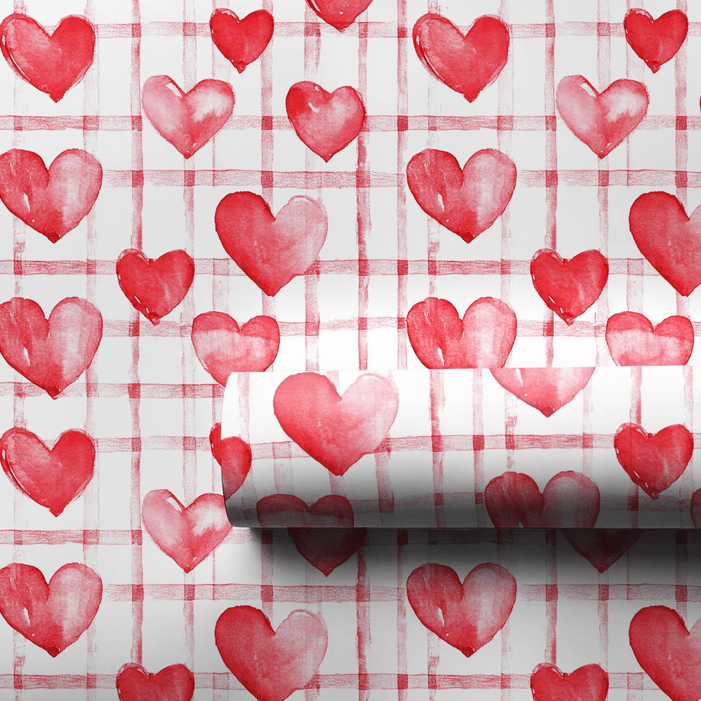 Heartfelt Gingham - Wrapping Paper - Aspen & Arlo