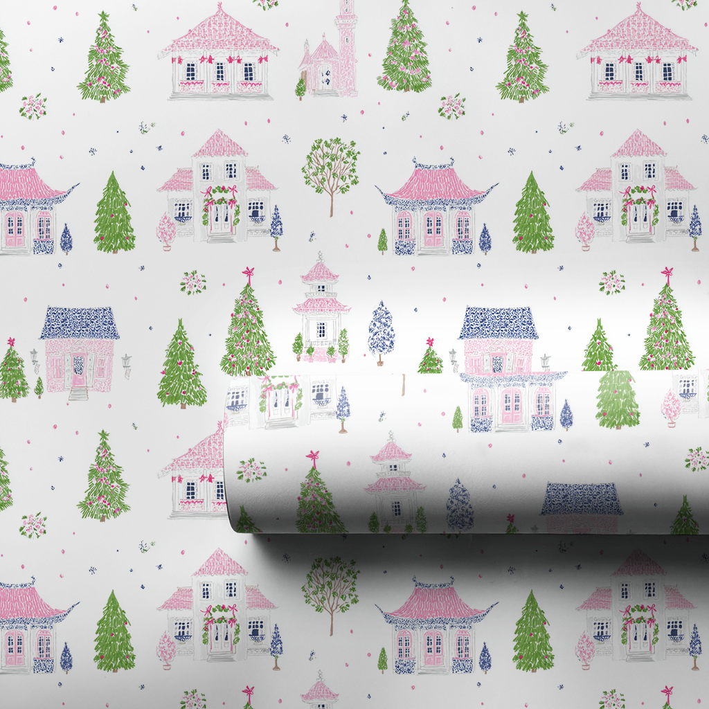 Pink Chinoiserie Town