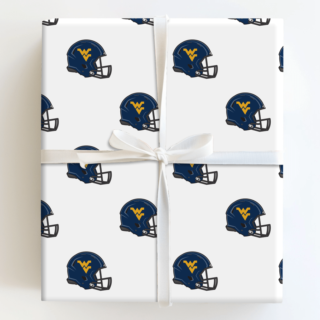 WVU Helmet - Wrapping Paper - Aspen & Arlo