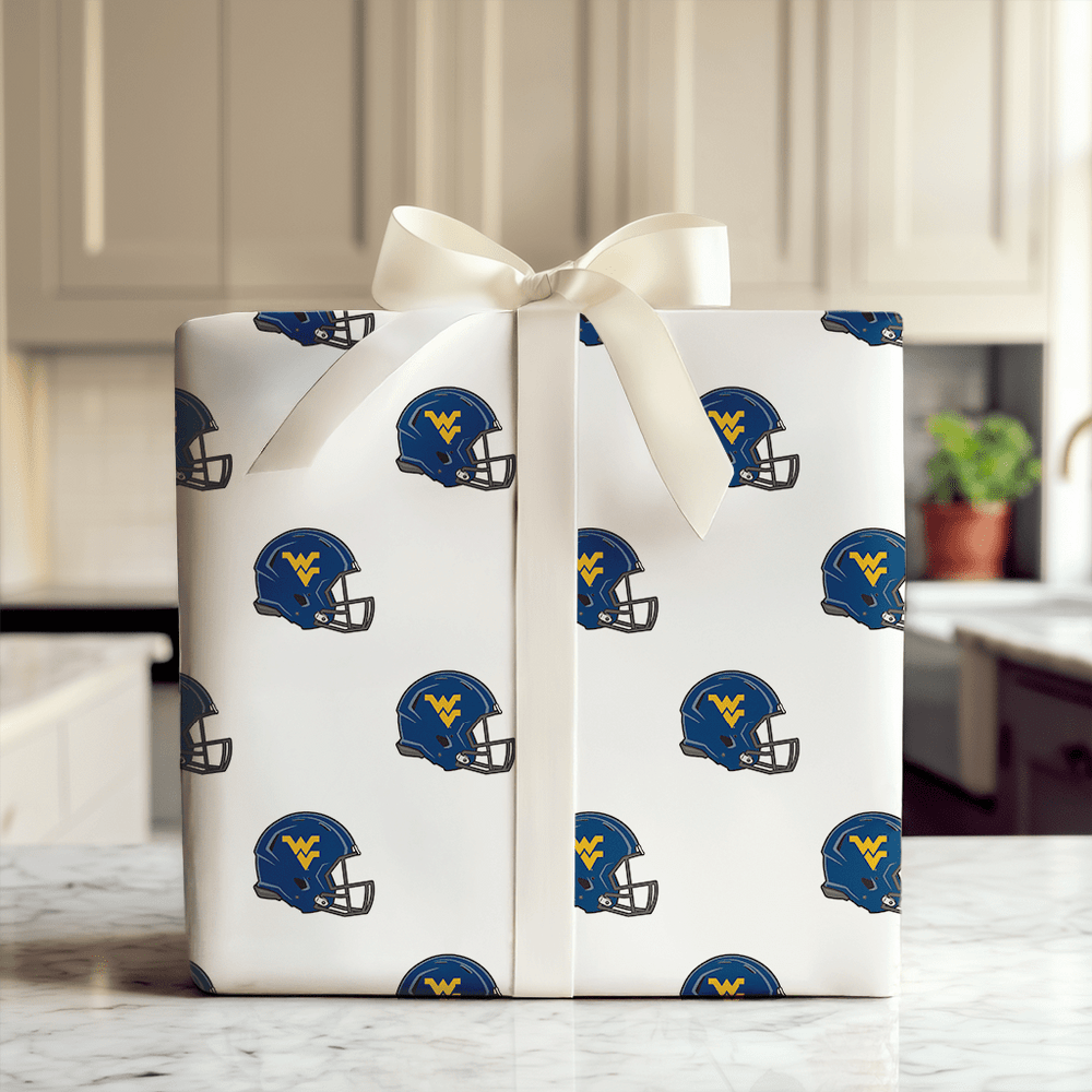 WVU Helmet - Wrapping Paper - Aspen & Arlo