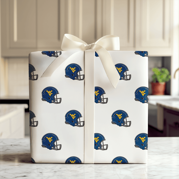 WVU Helmet - Wrapping Paper - Aspen & Arlo